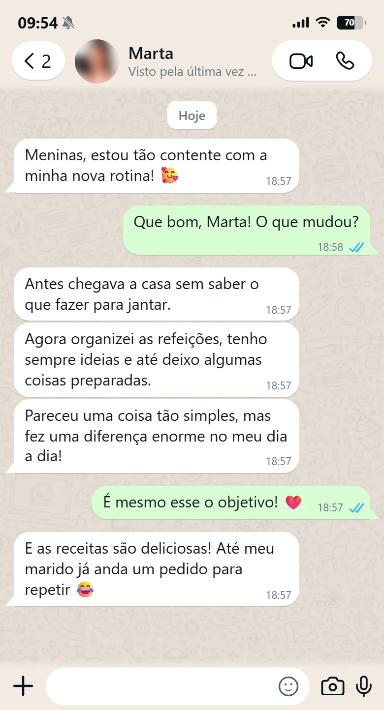 Depoimento da Marta no WhatsApp