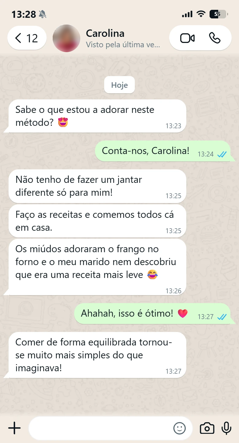 Depoimento da Carolina no WhatsApp
